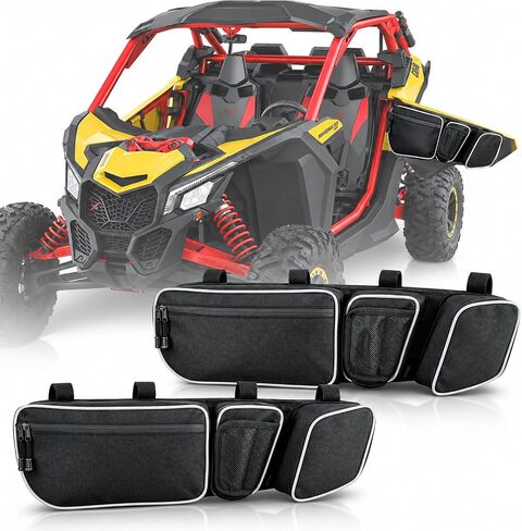 حقائب باب SUNPIE متوافقة مع الباب العلوي الأمامي Can am Maverick X3 2017 2018 2019 2020 2021 2022 2023 2024 جميع الموديلات، ملحقات Can Am Maverick X3 أكياس تخزين أمامية علوية مع حامل أكواب in Kuwait
