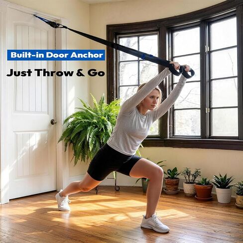 Bodyweight Fitness Training Kit, Home Resistance Trainer Straps for Total Body Workouts in Kuwait