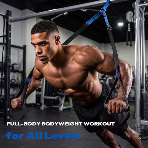 Bodyweight Fitness Training Kit, Home Resistance Trainer Straps for Total Body Workouts in Kuwait