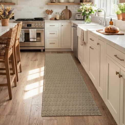Collive 2x3 Washable Small Rugs for Entryway, Cotton Woven Front Door Mat Boho Bedroom Rug Farmhouse Throw Rugs, Black/Natural Non-Slip Kitchen Rugs for Bathroom Indoor Entrance in Kuwait