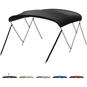 KEMIMOTO Bimini Top for Boat, Bimini Tops Cover 600D Marine Grade Canvas Boat Canopy with 6ft Length 54 in - 96 in Width 46 in Height, Includes Mounting Hardware, Straps Rear Support Poles in Kuwait