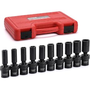 CASOMAN 10 PCS 3/8" Drive Deep Standard Universal Impact Socket Set, 6 Point, CR-MO, Metric,10-19mm in Kuwait