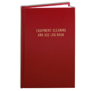 دفتر سجل تنظيف واستخدام معدات BookFactory - 120 صفحة 8 × 10 بوصة قسم غطاء أحمر مخيط بقوة (LOG-120-SCS-A-LRT60-(تنظيف)) in Kuwait