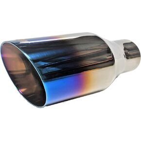 2.25 inch Inlet NETAMI NT-2475 Exhaust Tip Stainless Steel Double Wall Black Chrome Weld-on (2.25" Inlet to 4" Outlet) in Kuwait