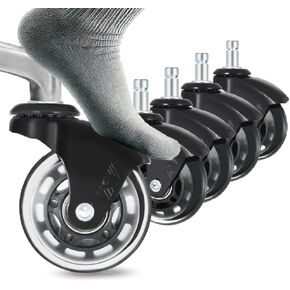 AXL Office Chair Caster Wheels Replacement rubber Caster, Suitable for Salon Desk Caster Wheels, Protect All Your Floors (7/16" x 7/8" Stem,Rose Gold Bracket, PU Material Wheel) in Kuwait