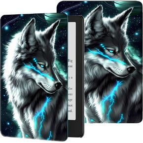 Case for 6.8" Kindle Paperwhite (11th Generation-2021) & Kindle Paperwhite Signature Edition PU Leather Slim Smart Cover with Auto Wake/Sleep for Kindle Paperwhite 2021 E-Reader, Cute Dolphin in Kuwait