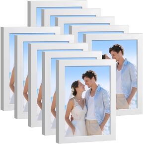 إطارات صور HappyHapi مقاس 5x7، 14 إطار صورة، عرض صور 5x7 بدون حصيرة أو 4x6 مع حصيرة، إطار صورة معلق على الحائط أو شاشة عرض على الطاولة (أسود) in Kuwait