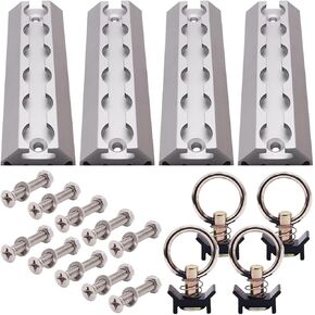 4 Pack L Track Kit - 4 L-Track 6" with 4 Steel Ring Fittings - 8 pcs Heavy Duty Tie Down System 2,200lbs for Trucks, Trailers, Pickups, Cargo Control in Kuwait