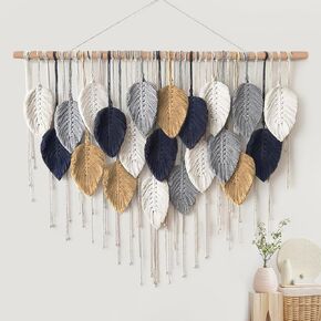 Alynsehom Macrame للتعليق على الحائط، نسيج بوهو منسوج يدويًا، ديكور فني جداري أنيق لغرفة النوم وغرفة المعيشة وغرفة الأطفال وحلية الشقة in Kuwait