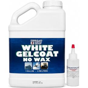 White Gelcoat NO Wax Interior or Exterior - Gallon with 60cc Hardener (MEKP) in Kuwait
