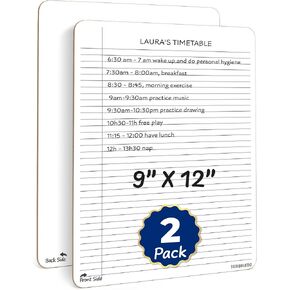Scribbledo 2 Pack Dry Erase Notebook College Ruled Lined Board 9"x12" Reusable Lined Erasable Ruled Writing Note Pad Lapboard, Blank Whiteboard on Reverse in Kuwait