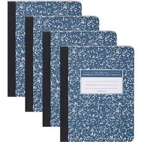 Roaring Spring Hard Cover Plain Unruled Composition Book, 9.75" x 7.5" 100 Sheets, Blue Marble Cover, Made In USA in Kuwait