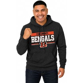 Team Fan Apparel NFL Adult Gameday Charcoal Hooded Sweatshirt - Cotton & Polyester - Stay Warm & Represent Your Team in Style (Kansas City Chiefs - Black, Adult Large) in Kuwait
