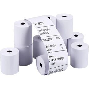 2-1/4inch*50ft Thermal Paper Rolls For Credit Card - Cash Register Rolls - Premium Register Tape Pos Thermal Printer Paper (10 Rolls) Jayard-TP in Kuwait