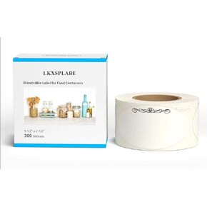 White 1-1/2" x 2-1/2" Dissolvable Labels for Food Containers 300 Stickers(1 Roll) in Kuwait