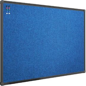 لوحة إعلانات JILoffice الفلين والكتان مقاس 36 × 24 بوصة (رمادي)، إطار من الألومنيوم الأسود مثبت على الحائط لوحة مذكرة للمكتب والمنزل والمدرسة in Kuwait