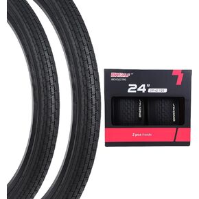 BWSHLF Replacement Mountain Bike Tires, 20/24/26/27.5/29Inch Size, 2 Pack Black Folding MTB Bicycle Tire, Black/Brown Side in Kuwait