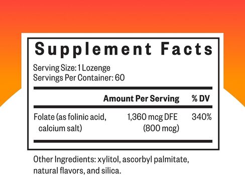 Seeking Health Folinic Acid, 1360 mcg DFE Folinic Acid to Support Homocysteine Levels, Methylation, Cognitive Function, and Energy, Vegan and Vegetarian (60 lozenges)* in Kuwait