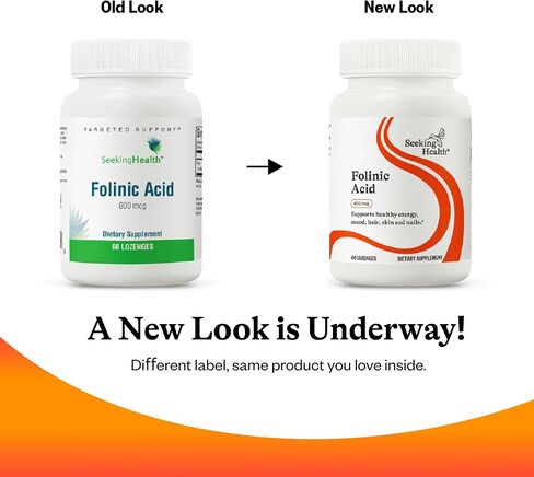 Seeking Health Folinic Acid, 1360 mcg DFE Folinic Acid to Support Homocysteine Levels, Methylation, Cognitive Function, and Energy, Vegan and Vegetarian (60 lozenges)* in Kuwait