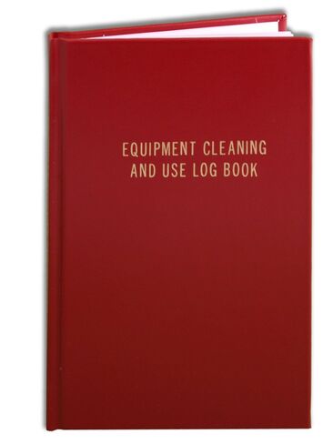 دفتر سجل تنظيف واستخدام معدات BookFactory - 120 صفحة 8 × 10 بوصة قسم غطاء أحمر مخيط بقوة (LOG-120-SCS-A-LRT60-(تنظيف)) in Kuwait