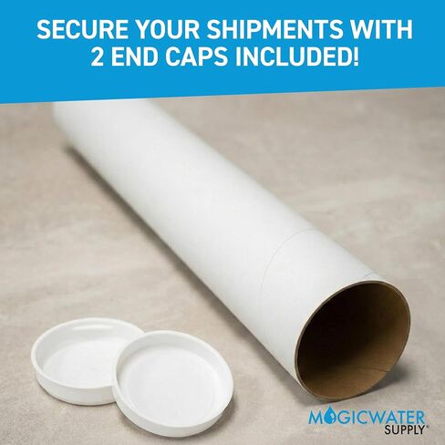 MagicWater Supply Mailing Tube - 2 in x 12 in - White - 1 Pack - for Shipping and Storage of Posters, Arts, Crafts, and Documents in Kuwait