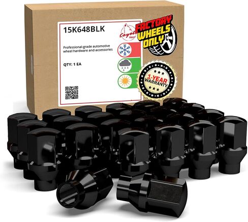 Wheel Accessories Parts 24 Pcs M14x1.5 14x1.5 Thread ET Bulge Acorn (Extra Thread for Spacers) 1.00" Long Lug Nuts Bright Zinc 3/4" 19mm Hex Fits Chevy Silverado 1500 2015+ Ford F 150 2019+ Ram 1500 in Kuwait