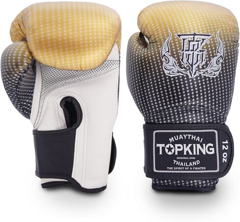 Top King Super Star Breathable Leather Gloves Muay Thai Boxing Gloves for Training or Sparring - 8oz, 10oz, 12oz, 14oz, 16oz in Kuwait