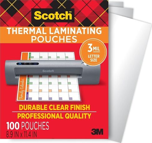 Scotch Thermal Laminating Pouches, 3 Mil Letter Size Laminating Sheets, 8.9 x 11.4 Inches, Education Supplies & Craft Supplies, For Use With Thermal Laminators, 200/Pack, 6 packs, 1200 Total Pouches in Kuwait
