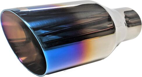 2.25 inch Inlet NETAMI NT-2475 Exhaust Tip Stainless Steel Double Wall Black Chrome Weld-on (2.25" Inlet to 4" Outlet) in Kuwait