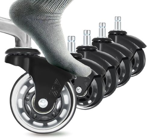 AXL Office Chair Caster Wheels Replacement rubber Caster, Suitable for Salon Desk Caster Wheels, Protect All Your Floors (7/16" x 7/8" Stem,Rose Gold Bracket, PU Material Wheel) in Kuwait