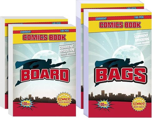 Comic Boards Pack of 200, Comic Book Backing Boards, Acid Free Clear Morden Comic Boards White in Kuwait
