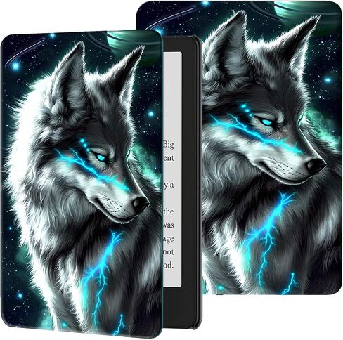 Case for 6.8" Kindle Paperwhite (11th Generation-2021) & Kindle Paperwhite Signature Edition PU Leather Slim Smart Cover with Auto Wake/Sleep for Kindle Paperwhite 2021 E-Reader, Cute Dolphin in Kuwait