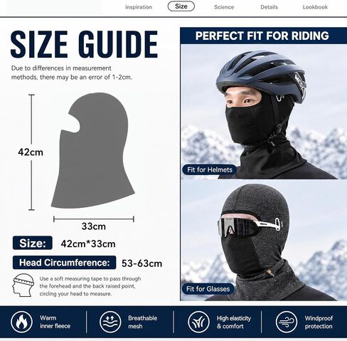 Winter Balaclava for Men, Windproof Balaclava Ski Mask Motorcycle Bicycle face mask, Cold Winter Balaclava Thermal in Kuwait