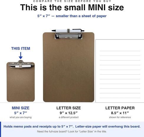 Trade Quest Mini Clipboard 5'' x 7'' Pen Holder Clip (Pen Included) (Pack of 12) in Kuwait