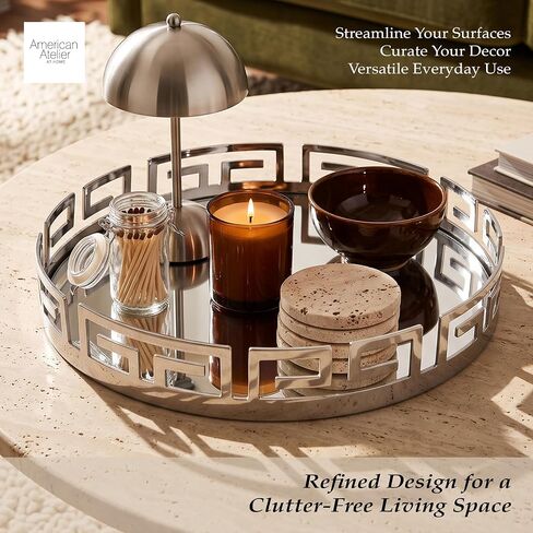 American Atelier Silver Mirror Tray 15 inches in Kuwait