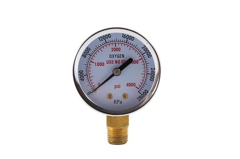 Low and High Pressure Gauges for Oxygen Regulator - 2 inches - 1/4" NPT Thread - (PAIR) in Kuwait