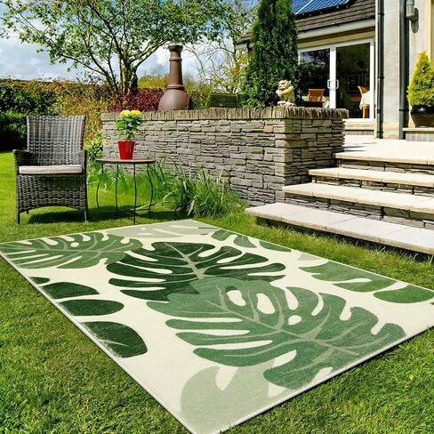 Lukinbox Bath Mats for Bathroom, Green Leaf Non Slip Bathroom Rug, Cute Small Washable Bath Rug Floor Door Mat for Indoor Shower Bathtub Decor, 18"x26" in Kuwait