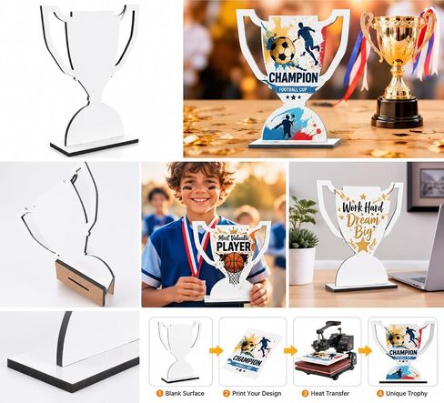 EXCEART التسامي جائزة الكأس فارغة كأس رياضي تسجيل منضدية جائزة لوحة تسجيل ديكور DIY بها بنفسك نقل الحرارة الكأس تسجيل in Kuwait