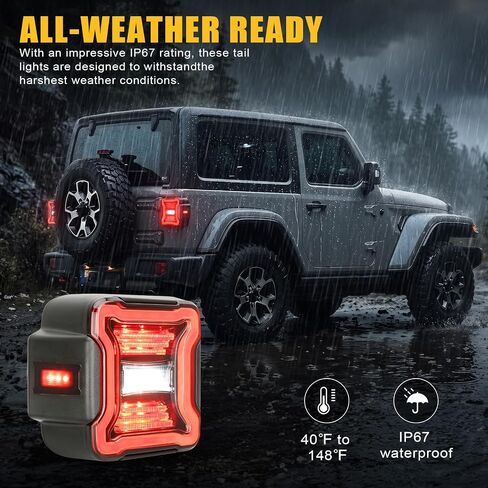 SUPAREE Tail Lights Assembly LED Rear Tail Light Compatible for 1979-2006 Wrangler TJ YJ CJ Universal trailer taillights - Pack of 2, RED in Kuwait