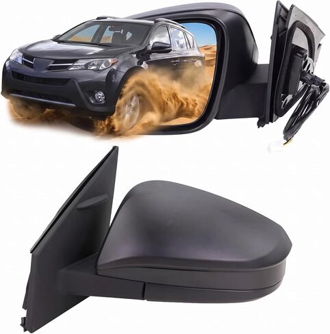 مرآة جانبية للسائق الأيسر تناسب 2013-2015 Toyota RAV4 مع إشارة انعطاف ساخنة للطاقة وطي يدوي بدون تطابق النقطة العمياء، استبدال أبيض 87940-42B50 (7 دبابيس) in Kuwait
