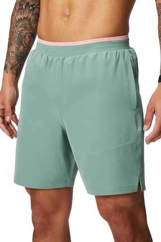 Fabletics Men's The Fundamental Short II, Workout, Running, Training, Gym, Yoga, Ultra Lightweight, 9" Inseam, L, Black/Black in Kuwait