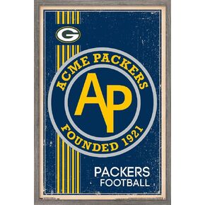 Trends International NFL Green Bay Packers - ملصق حائط بشعار ريترو 14، 22.375 بوصة × 34 بوصة، إصدار ممتاز غير مؤطر in Kuwait