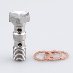 الفولاذ المقاوم للصدأ M10x1.25 طول 30 مللي متر متري الموضوع مزدوجة البانجو البراغي توربو الفرامل خط المناسب محول مع غسالات النحاس in Kuwait