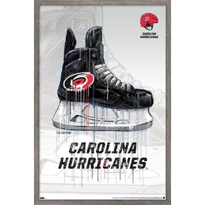 Trends International NHL Carolina Hurricanes - Drip Skate 21 Wall Poster, 22.375" x 34", Premium Print and Black Hanger Bundle in Kuwait