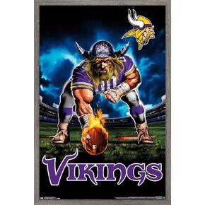 Trends International NFL Minnesota VIkings - ملصق حائط 3 Point Stance 19، 22.375 بوصة × 34 بوصة، حزمة الملصقات والتركيب in Kuwait
