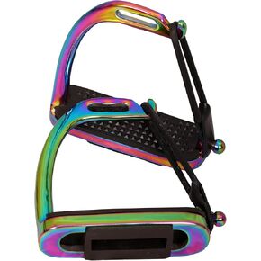 Peacock Rainbow Gloss Safety Stirrups Horse Riding S Steel with TREADS in Kuwait