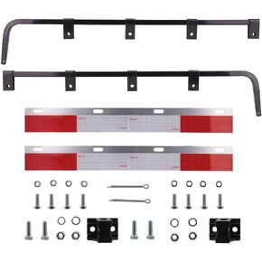 Mud Flap Hangers Deluxe Kit - Length: 30.25" - Square Bar Type Mud Flap Hangers - w/All Mounting Brackets & Hardware & Reflective Strip Kit in Kuwait