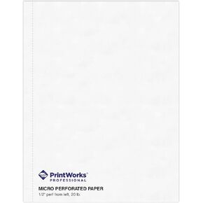 ورق مثقوب احترافي من PrintWorks للعروض التقديمية والكتيبات والأدلة والكتالوجات والمزيد، 8.5 × 11، 20 رطل، 1 أداء رأسي 0.5 بوصة من اليسار، 500 ورقة، أبيض (04114) in Kuwait