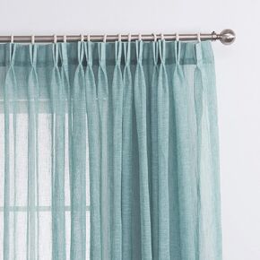 LANTIME Semi Sheer Curtains, Faux Linen Double Pleated Window Sheer Curtains Panels Drapery for Home, Hotel, Office, Camel, 72 W x 102 L Inch, Set of 2 in Kuwait