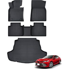 2024 2023 لسجادات أرضية Toyota Camry، 2022 2021 2020 2019 2018، TPE حماية من جميع الأحوال الجوية مقاومة للماء ومضادة للانزلاق للمقعد الأمامي والثاني والخلفي (غير مناسبة للهجين أو AWD)، ملحقات السيارة in Kuwait